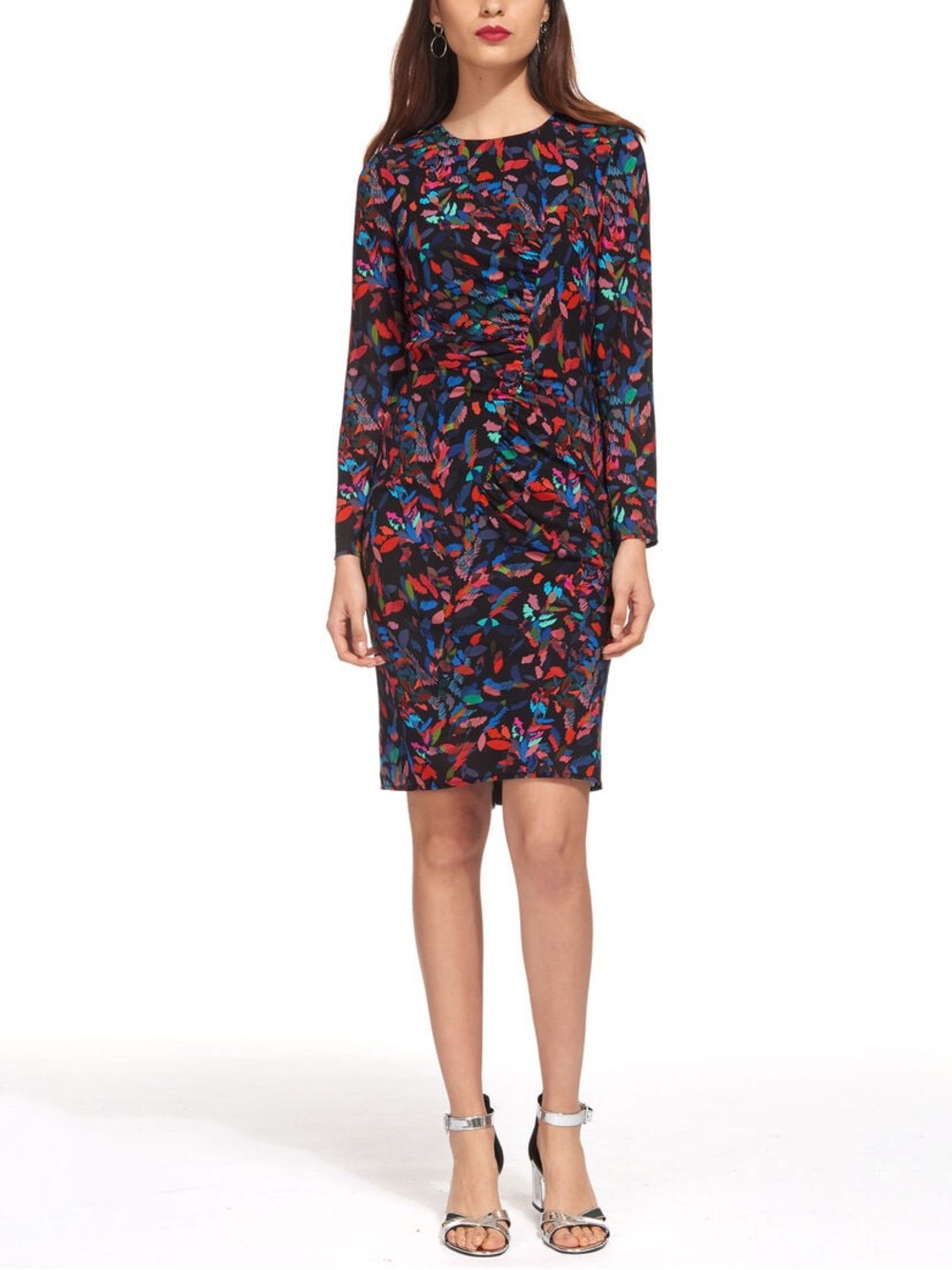 WHISTLES Maria Mari Print Silk Bodycon Dress | 8   NWOT